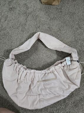 Light Pink Ruched Shoulder Dog Carrier Tote